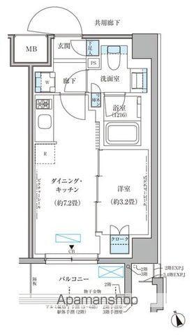 パークアクシス文京本郷(1DK/2階)の間取り写真