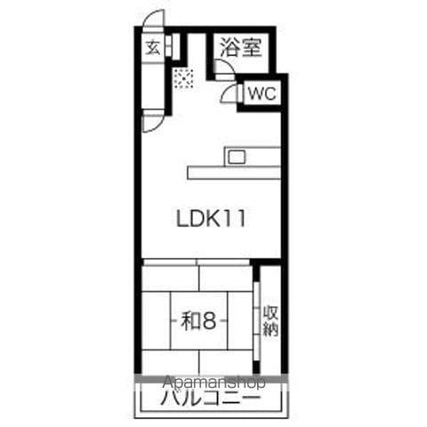 LEE SPACE北27条(1LDK/2階)の間取り写真