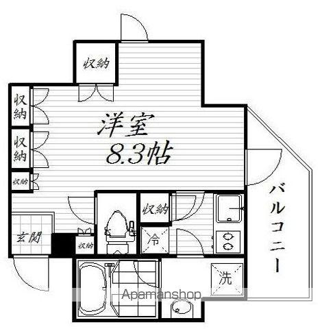 プレミスト新宿山吹(1K/8階)の間取り写真