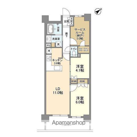 ARK CITY船堀(2SLDK/1階)の間取り写真