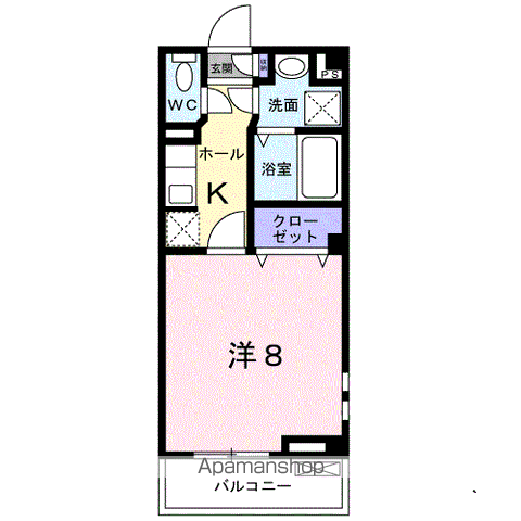 プロムナード(1K/1階)の間取り写真