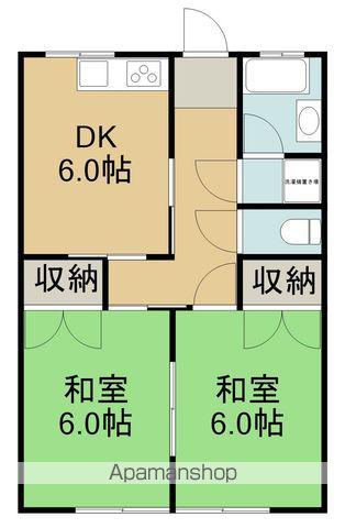 ササキハイツ(2DK/2階)の間取り写真