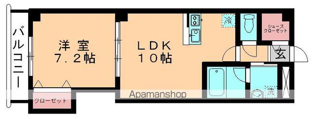 シャイン城の下Ⅲ(1LDK/1階)の間取り写真