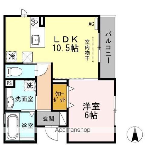 セゾン ソレイユ(1LDK/1階)の間取り写真