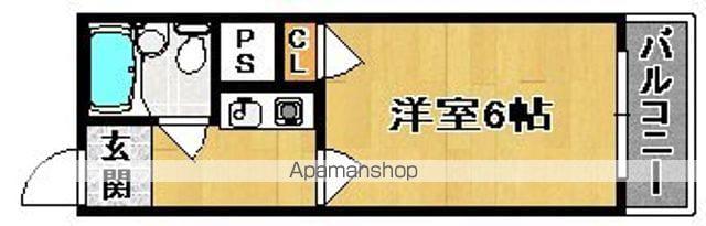 初芝ハイツ(1K/1階)の間取り写真