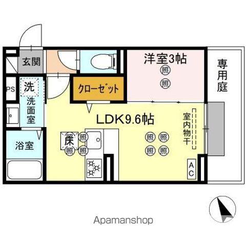 グランドメゾン大内町(1LDK/1階)の間取り写真