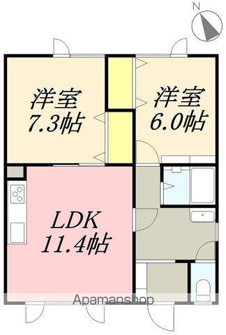 メゾン洋(2LDK/2階)の間取り写真