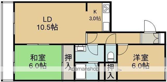 ヴィラ海岸町(2LDK/2階)の間取り写真