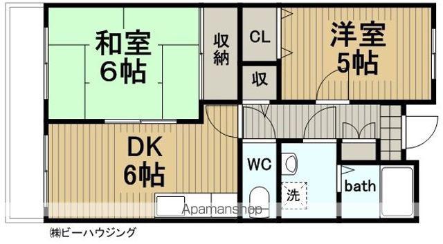 グランディ(2DK/1階)の間取り写真