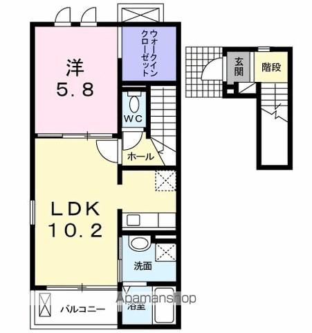 サンエール(1LDK/2階)の間取り写真