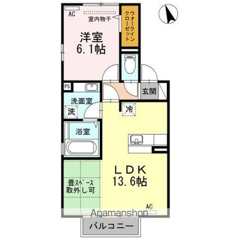 フォルトゥーナT(1LDK/2階)の間取り写真