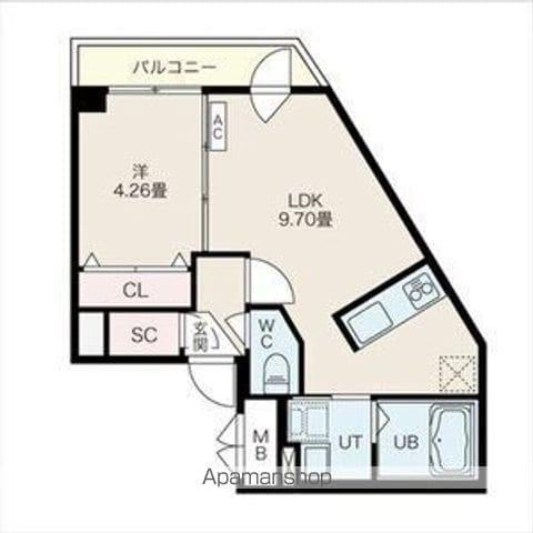 ヴェネーノ円山(1LDK/3階)の間取り写真