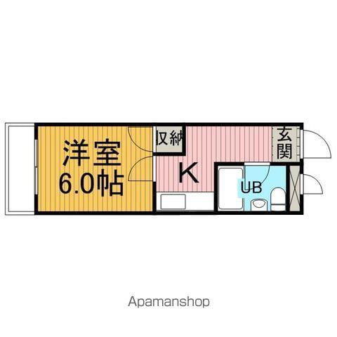 桜ヶ丘ハイム(1K/2階)の間取り写真