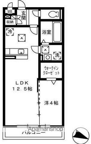レクサス新宿通(1LDK/1階)の間取り写真