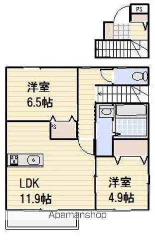 メゾン シャルマン(2LDK/2階)の間取り写真