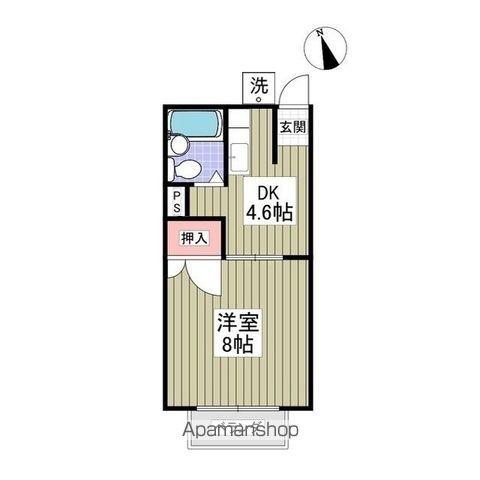 コーポ中本(1DK/2階)の間取り写真