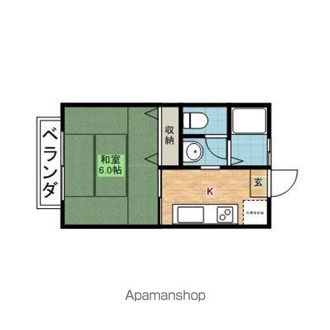 ラフォンテ・ノヴァ(1K/2階)の間取り写真