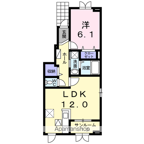 エオン21B(1LDK/1階)の間取り写真