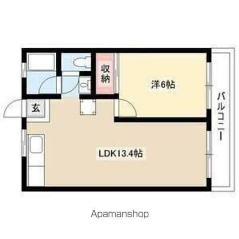 第2名東コーポ(1LDK/4階)の間取り写真