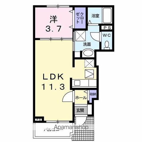 プリマベーラ A(1LDK/1階)の間取り写真