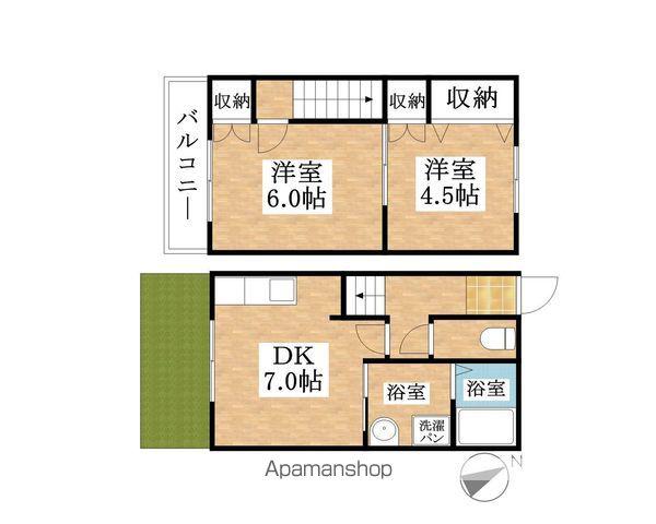 キャナル・ワンA(2DK/1階)の間取り写真
