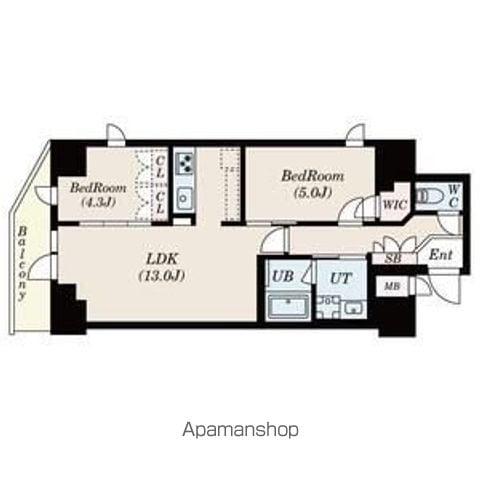 S-RESIDENCE駒沢大学駅前(2LDK/9階)の間取り写真