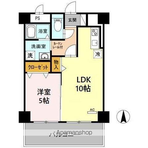 KIRAKUマンション(1LDK/2階)の間取り写真