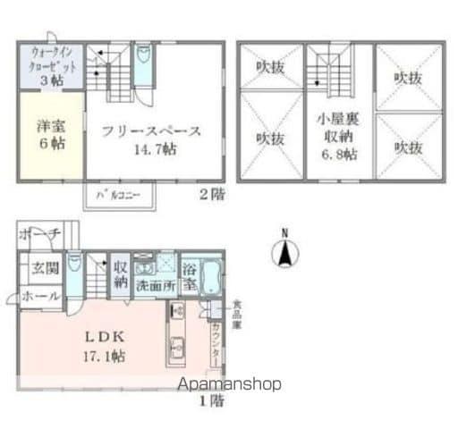 メヌエット杉並(2LDK/1階)の間取り写真