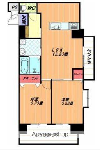 ひかりハイツ石手川(2LDK/11階)の間取り写真