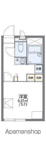 レオパレスWILL 竹原(1K/2階)の間取り写真
