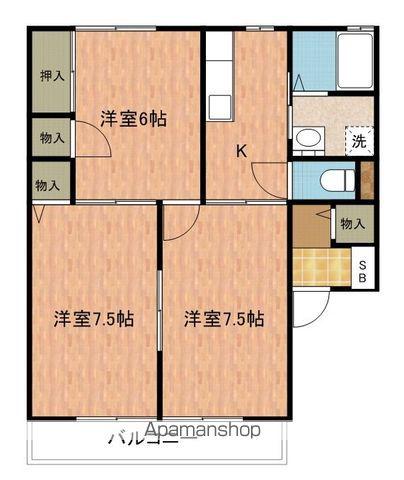 サンビレッジ(3K/2階)の間取り写真