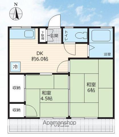コーポサングリーン(2DK/1階)の間取り写真