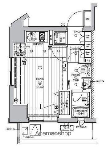 PREMIUM CUBE代々木上原(ワンルーム/3階)の間取り写真