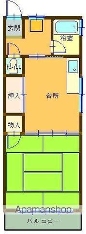 北五老内コーポ(1DK/4階)の間取り写真