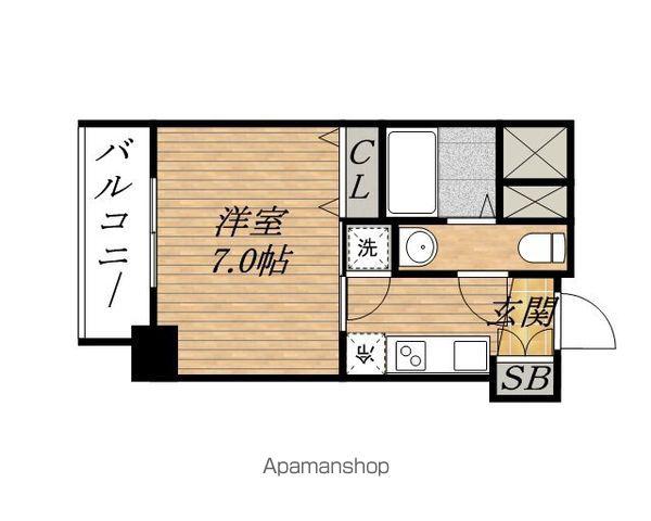 RASSUREREXE本町(1K/4階)の間取り写真
