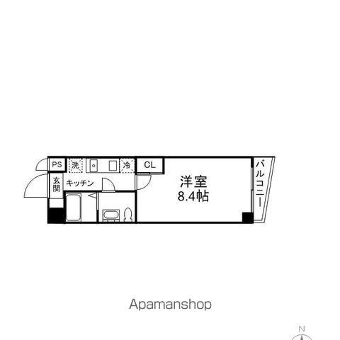 ソレイユ豊PART1(1K/2階)の間取り写真