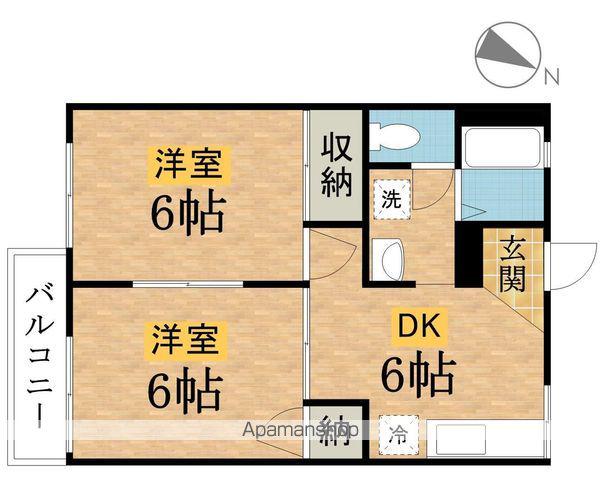 アベニュー(2DK/1階)の間取り写真