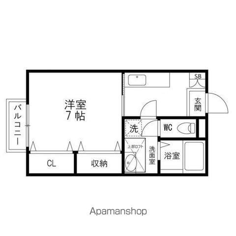 サンビレッジ泉(1K/2階)の間取り写真