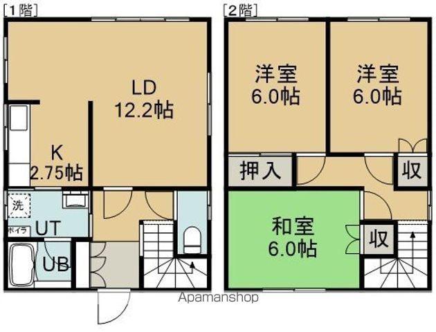 北海道函館市 2階建 築31年(3LDK)の間取り写真