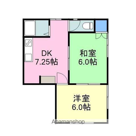 ハイツ片山(2DK/1階)の間取り写真