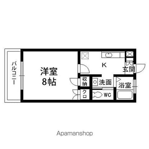 セジュールAT(1K/2階)の間取り写真