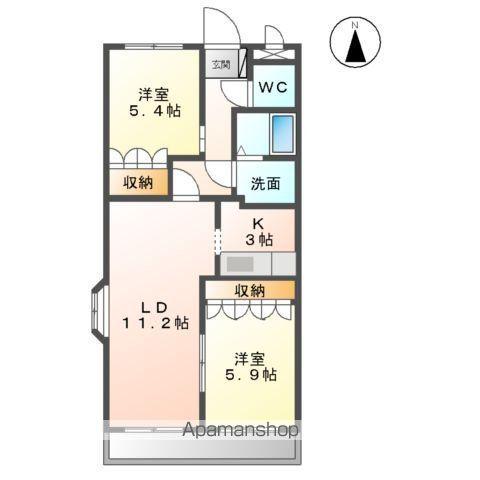 ロワール(2LDK/3階)の間取り写真