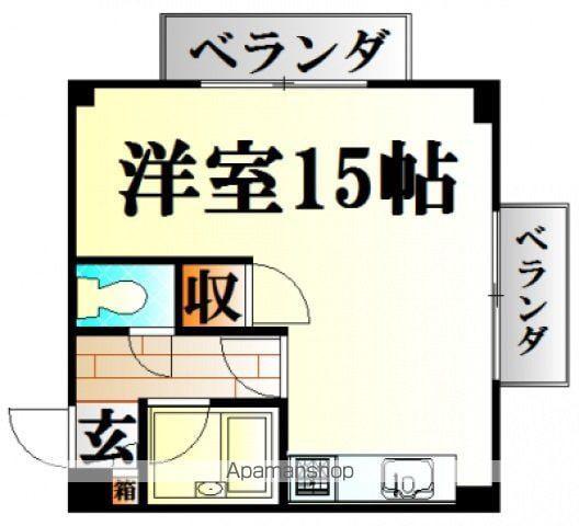 ハーシオンフルタⅡ(ワンルーム/3階)の間取り写真