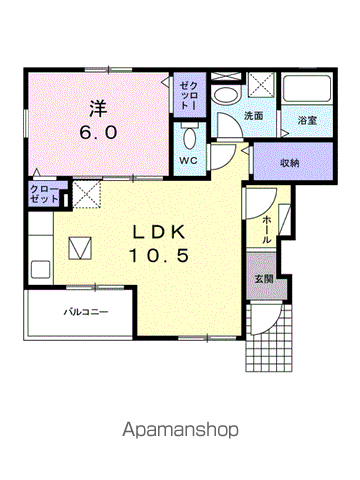 エタン・リジエールⅡA(1LDK/1階)の間取り写真