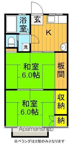 本宮南ハイツ(2K/2階)の間取り写真