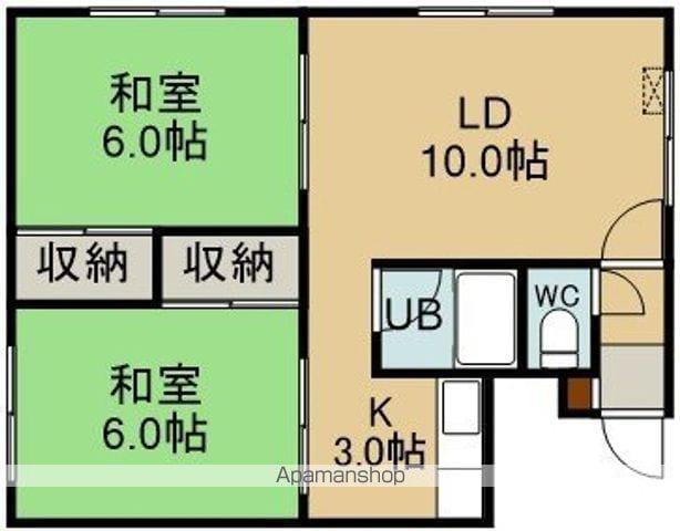 コーポ松川(2LDK/2階)の間取り写真