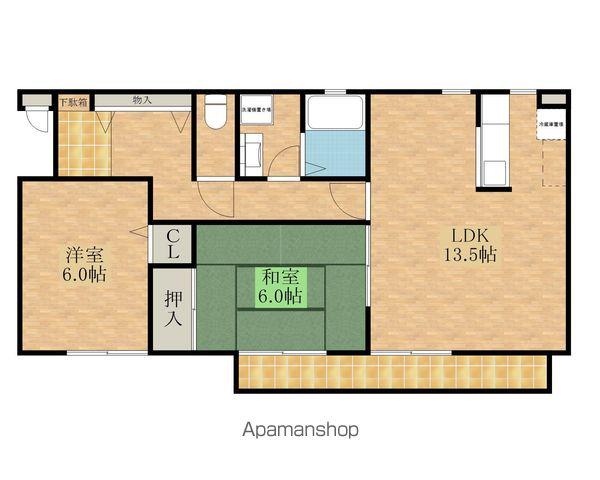 デイスターN棟(2LDK/1階)の間取り写真