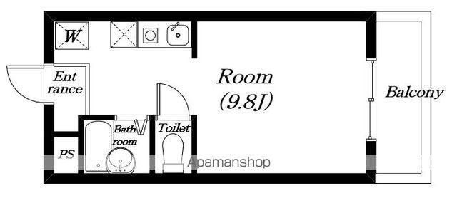 ドーミトゥリィ原田(ワンルーム/4階)の間取り写真