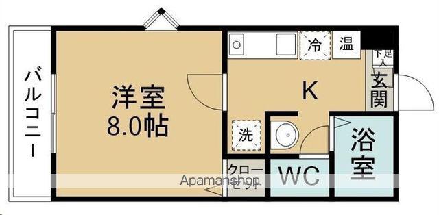 全健ハイム八木山Ⅱ(1K/2階)の間取り写真