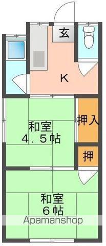ことぶき荘 A棟(2K/2階)の間取り写真